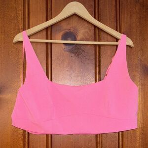 Showpo Hot Pink Crop Top Tank Bralette Zip Back Square Neck Womens 16 Barbiecore